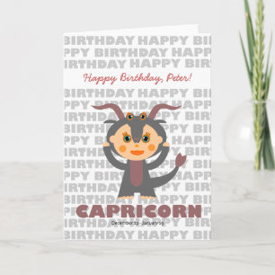 Capricorn Zodiac Sign Birthday Card