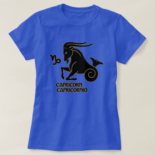 Capricorn Zodiac sign Black Gold Modern T-Shirt, T-Shirt