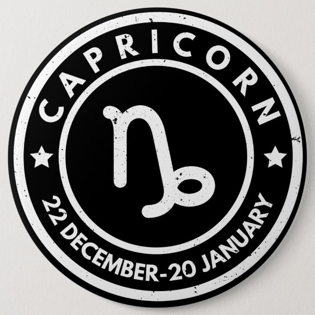 Capricorn Zodiac Sign Button (Front)