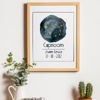 Capricorn Zodiac Sign: Custom Name & Birthday
