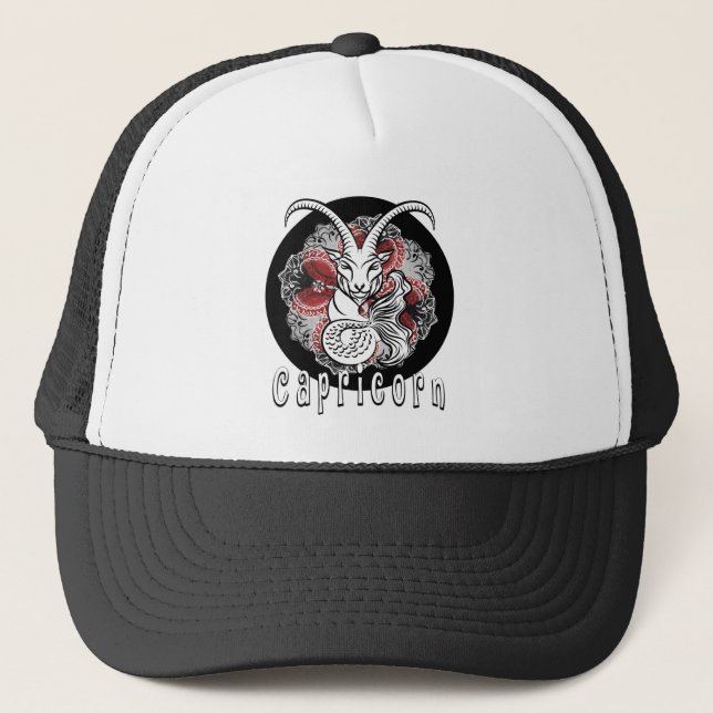 capricorn zodiac sign design by chennai Indipup Trucker Hat (Front)