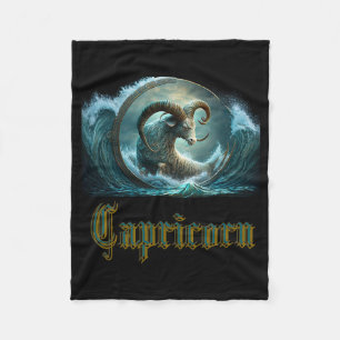 Capricorn Zodiac Sign Fleece Blanket