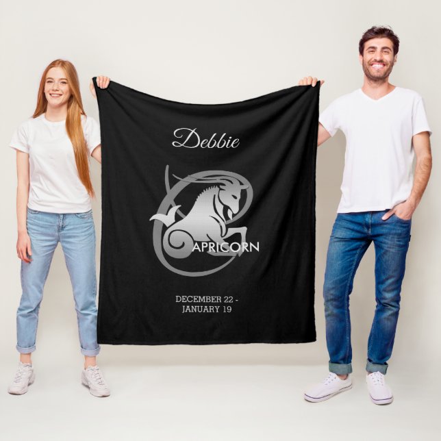 Capricorn - Zodiac Sign Fleece Blanket (In Situ)