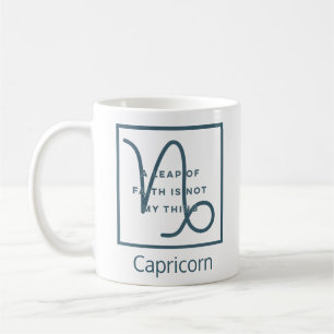 Capricorn Zodiac Sign Fun Quote Elegant Blue Text Coffee Mug