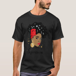 Capricorn Zodiac Sign Horoscope Cute Afro Astrolog T-Shirt