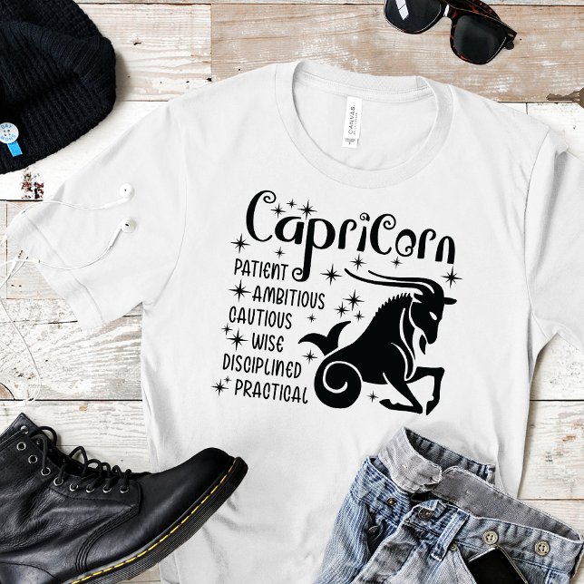  Capricorn Zodiac Sign Horoscope Traits T-Shirt (Creator Uploaded)