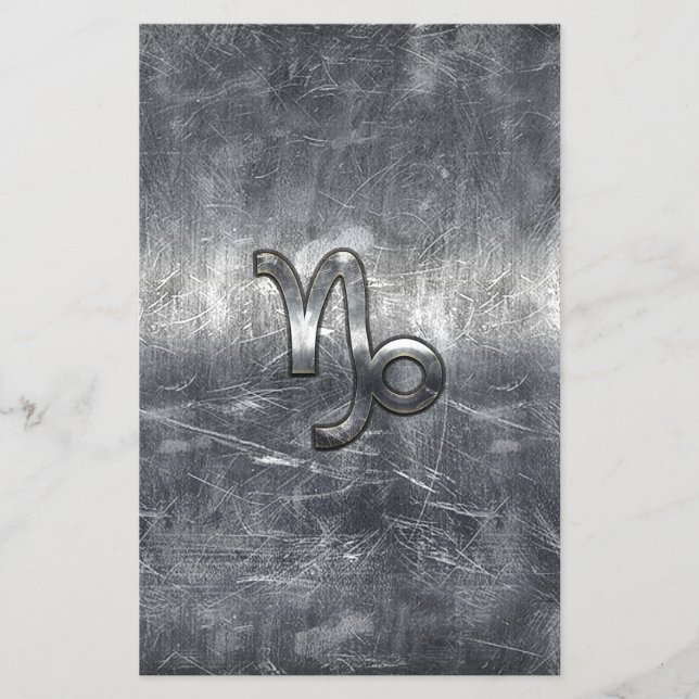 Capricorn Zodiac Sign in grunge distressed  style Flyer (Front)