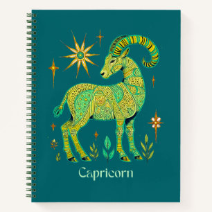 Capricorn Zodiac Sign in Intricate Patter Journal