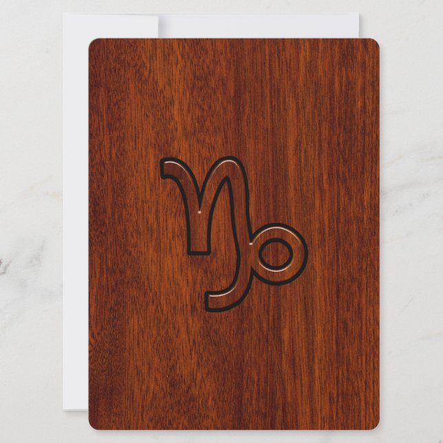 Capricorn Zodiac Sign in Mahogany Style print (Front)