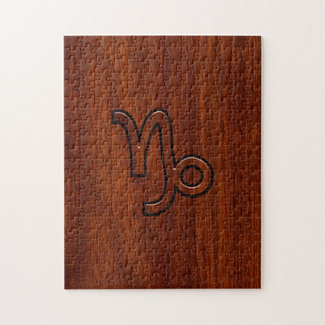 Capricorn Zodiac Sign in Mahogany Style print Jigsaw Puzzle (Vertical)