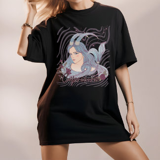 Capricorn Zodiac Sign, January Astrology Aesthetic T-Shirt