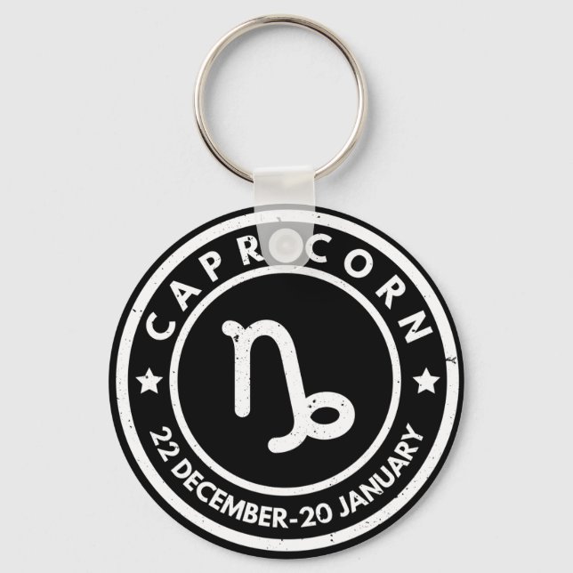 Capricorn Zodiac Sign  Key Ring (Front)