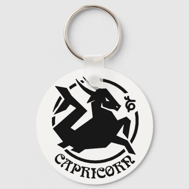 Capricorn Zodiac Sign Key Ring (Front)