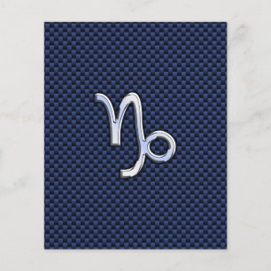Capricorn Zodiac Sign navy blue carbon fibre style Flyer