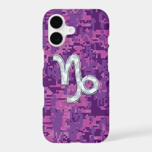 Capricorn Zodiac Sign on Fuchsia Camo
