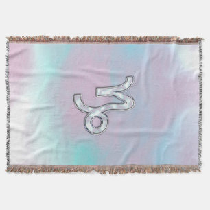 Capricorn Zodiac Sign on Mother of Pearl Nacre Throw Blanket