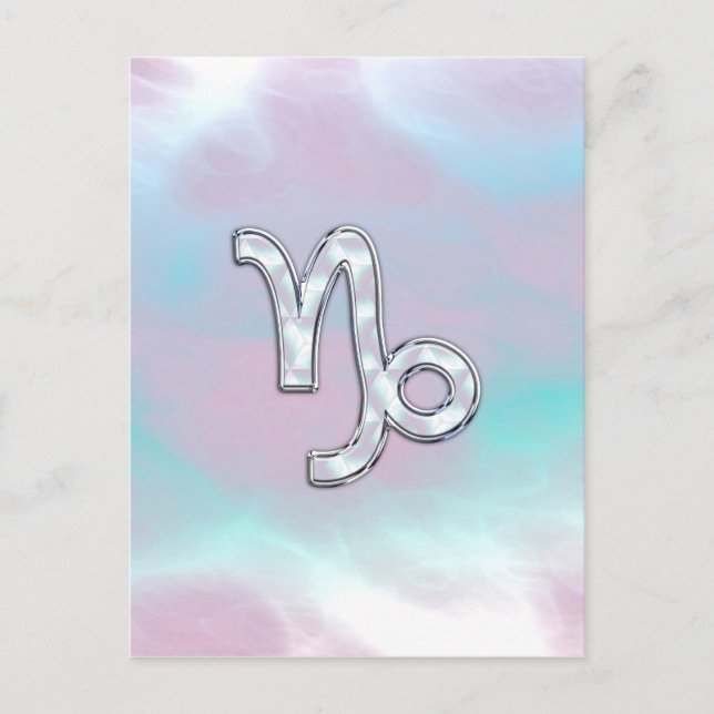 Capricorn Zodiac Sign on Mother of Pearl Style Postcard (Front)