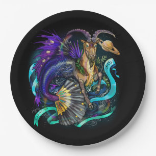 Capricorn Zodiac Sign Paper Plate