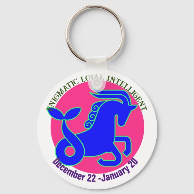 Capricorn Zodiac sign Personalised keychain (Front)