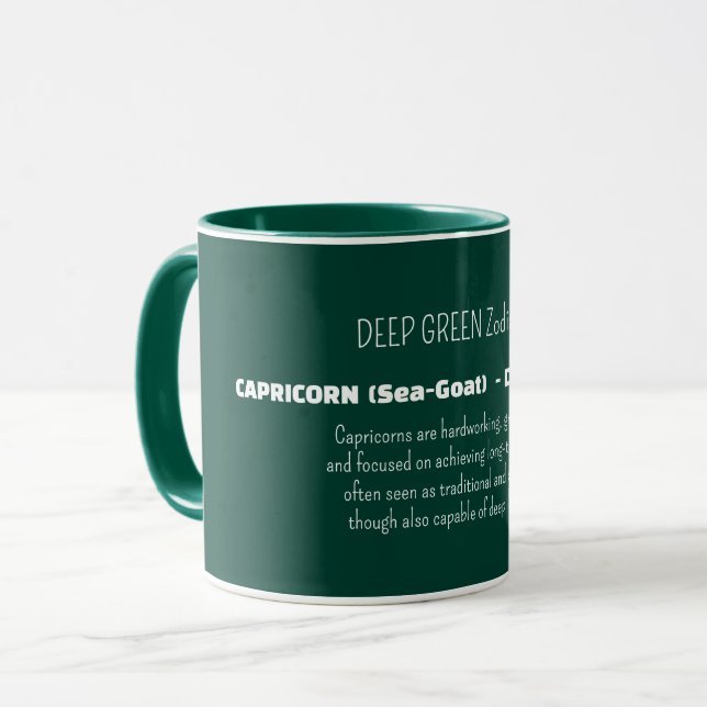 CAPRICORN Zodiac Sign Personality Traits Mug (Front Left)