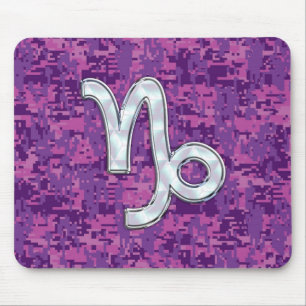 Capricorn Zodiac Sign Pink Digital Camouflage Mouse Mat