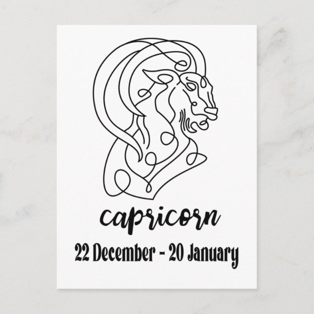 Capricorn, Zodiac Sign Postcard (Front)