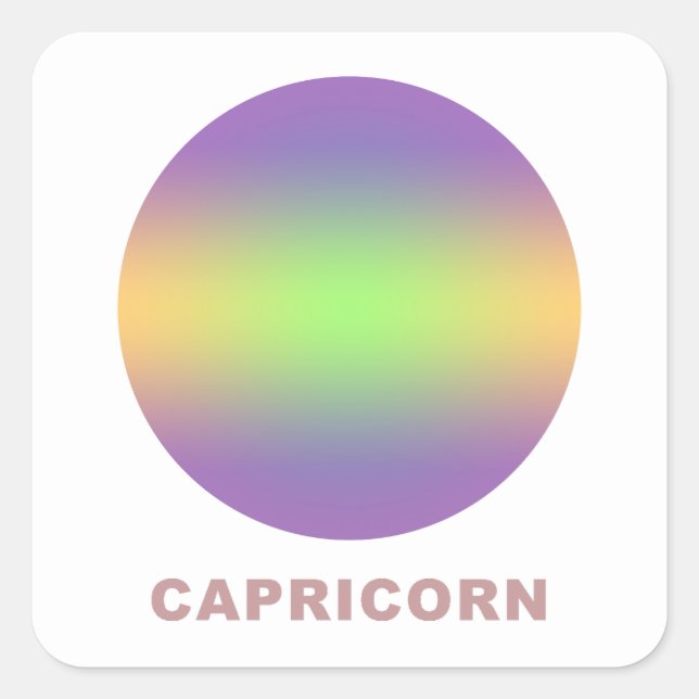 Capricorn Zodiac Sign Stylish Gradient  Square Sticker (Front)