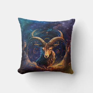 Capricorn Zodiac Sign Watercolor Design Cushion