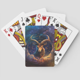 Capricorn Zodiac Sign Watercolor Design Playing Cards