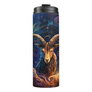 Capricorn Zodiac Sign Watercolor Design Thermal Tumbler