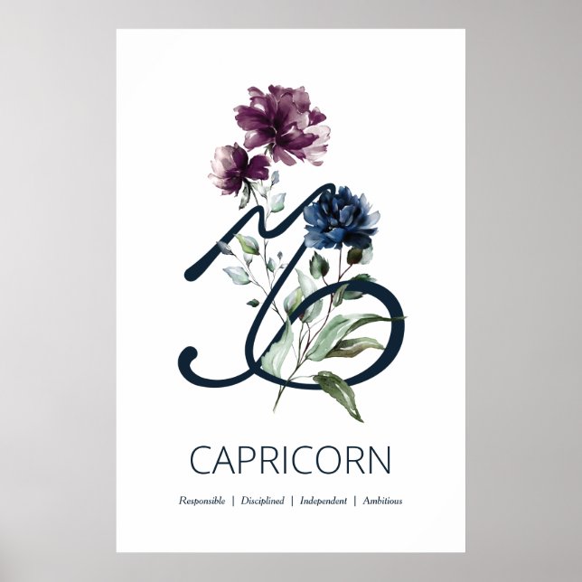 Capricorn Zodiac Star Sign Art Print (Front)