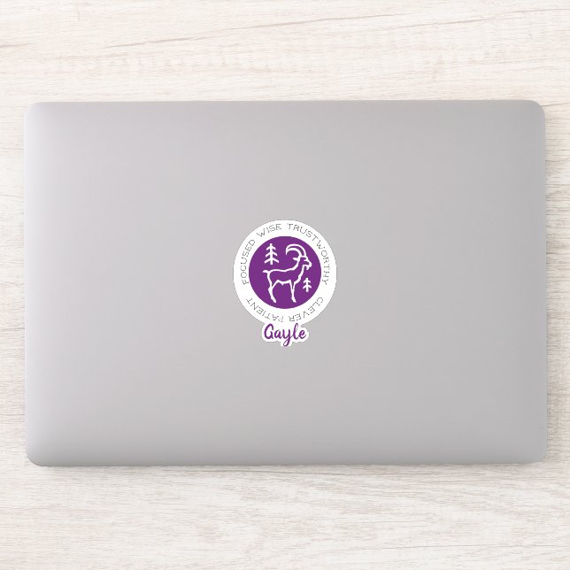 Capricorn Zodiac Star Sign Traits Purple Sticker (Computer)