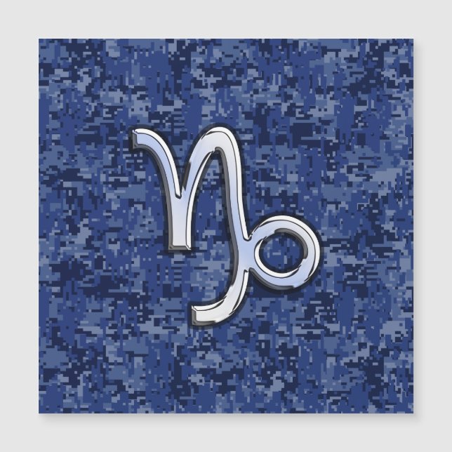 Capricorn Zodiac Symbol Blue Digital Camouflage (Front)