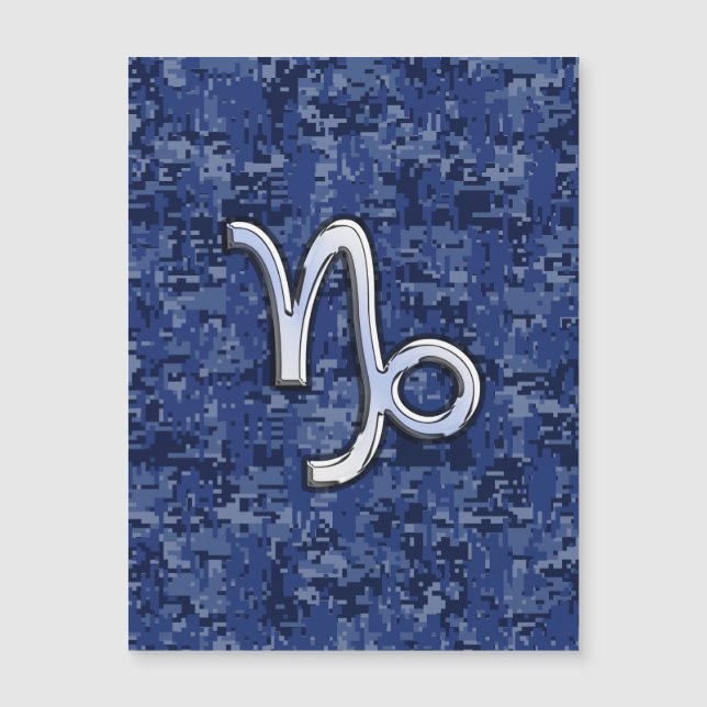 Capricorn Zodiac Symbol Blue Digital Camouflage (Front)