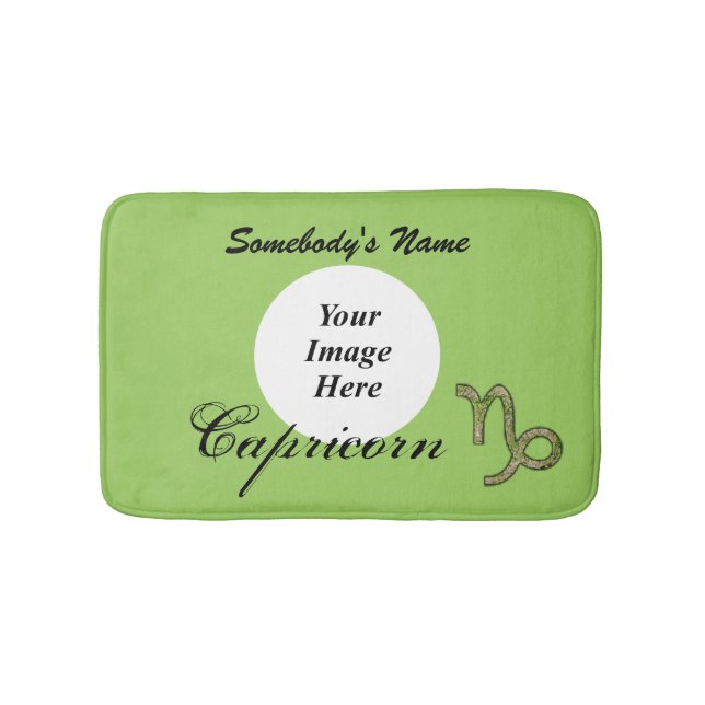 Capricorn Zodiac Symbol Element by K Yoncich Bath Mat (Front)