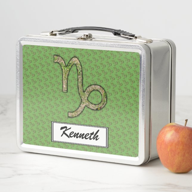 Capricorn Zodiac Symbol Element by K Yoncich Metal Lunch Box (In Situ)