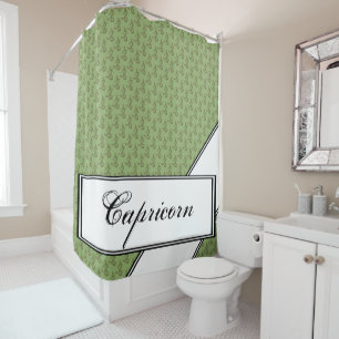Capricorn Zodiac Symbol Element by K Yoncich Shower Curtain