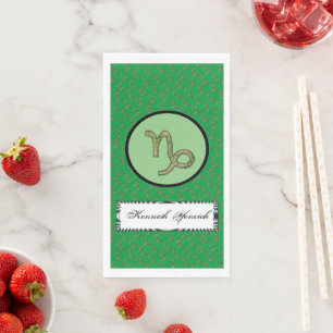 Capricorn Zodiac Symbol Element by Kenneth Yoncich Napkin