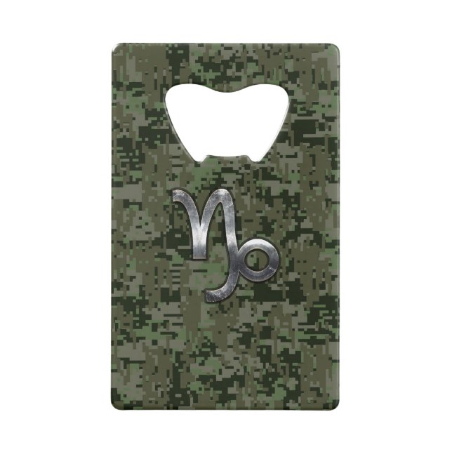 Capricorn Zodiac Symbol Green Digital Camouflage (Front)