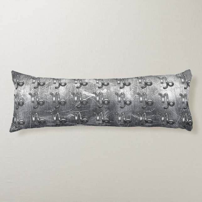 Capricorn Zodiac Symbol Grunge Distressed Style Body Cushion (Front)