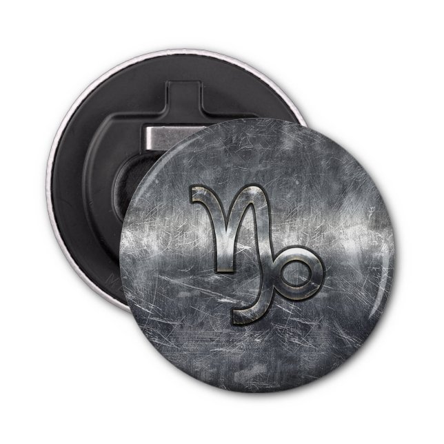 Capricorn Zodiac Symbol Grunge Distressed Style Bottle Opener (Front)