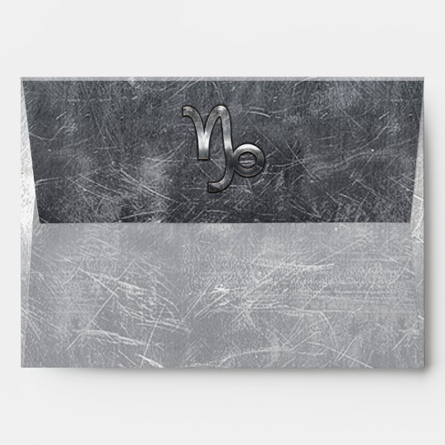 Capricorn Zodiac Symbol Grunge Distressed Style Envelope (Back (Top Flap))