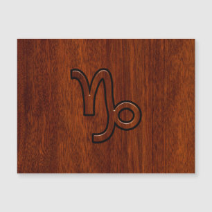 Capricorn Zodiac Symbol in Wood Grain Style