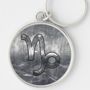 Capricorn Zodiac Symbol Industrial Style Key Ring
