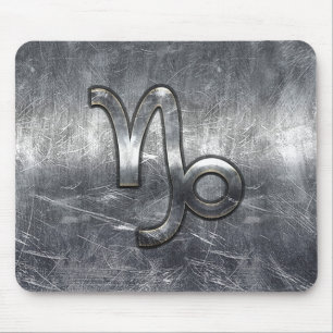 Capricorn Zodiac Symbol Industrial Style Mouse Mat