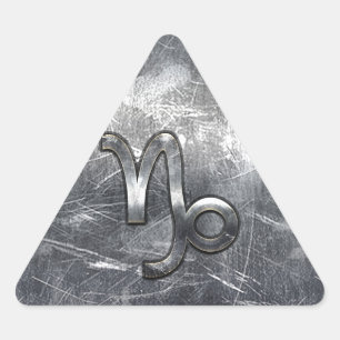 Capricorn Zodiac Symbol Industrial Style Triangle Sticker