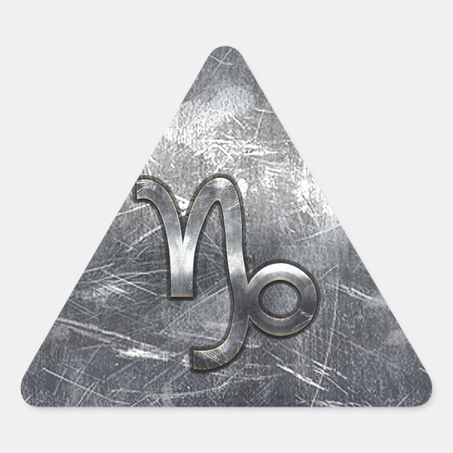 Capricorn Zodiac Symbol Industrial Style Triangle Sticker (Front)