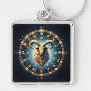 Capricorn Zodiac Symbol Key Ring