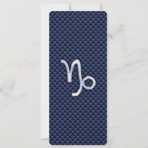 Capricorn Zodiac Symbol Navy Blue Carbon Fibre