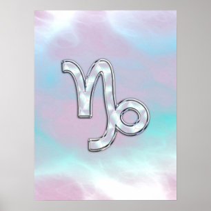 Capricorn Zodiac Symbol on Mother of Pearl Decor